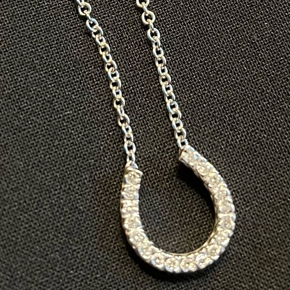 Diamond Horseshoe silver necklace - Picture 1 of 2